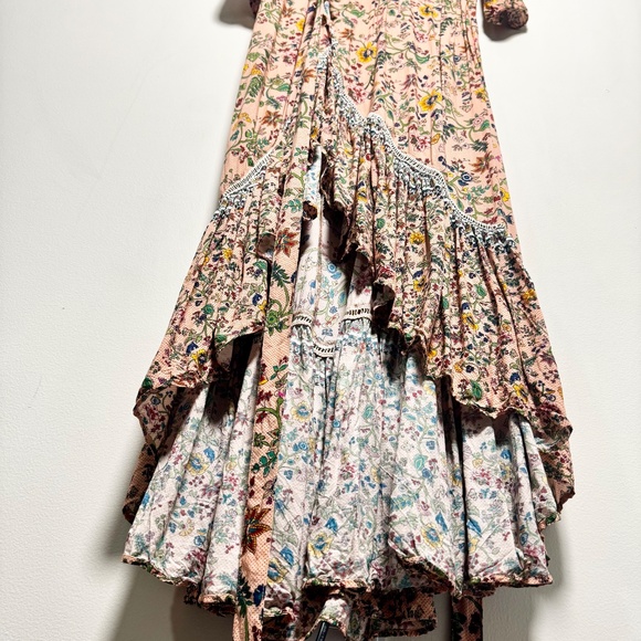 Farm Rio Anthropologie Clara Wrap Maxi Floral Dress Sz Large - Picture 4 of 12